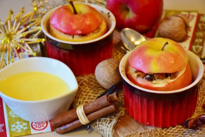 baked apples with amaranth